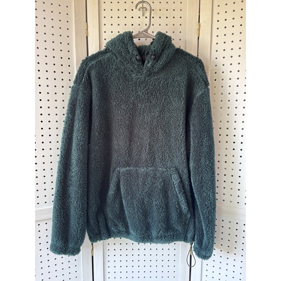 H&M Tops - H&M Women's Small Green Hooded Sherpa Relaxed Fit Cozy Lounge Hoodie